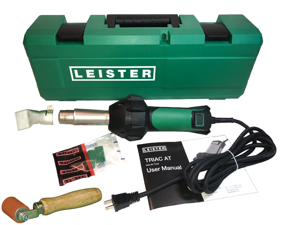 Leister Triac AT 141.316 Digital Control Hand Held Plastic Welder with Carrying Case, 40mm Nozzle, Seam Roller + FREE SHIPPING